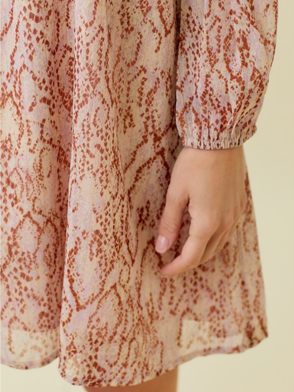 Smocked Yoke Top Chiffon Dress - Picture 2 of 7
